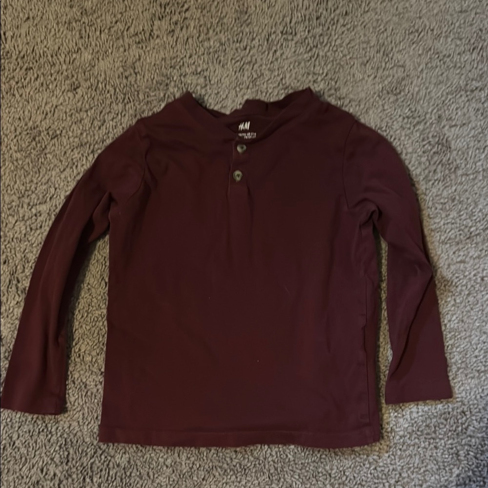Kids Maroon Long Sleeve Shirt